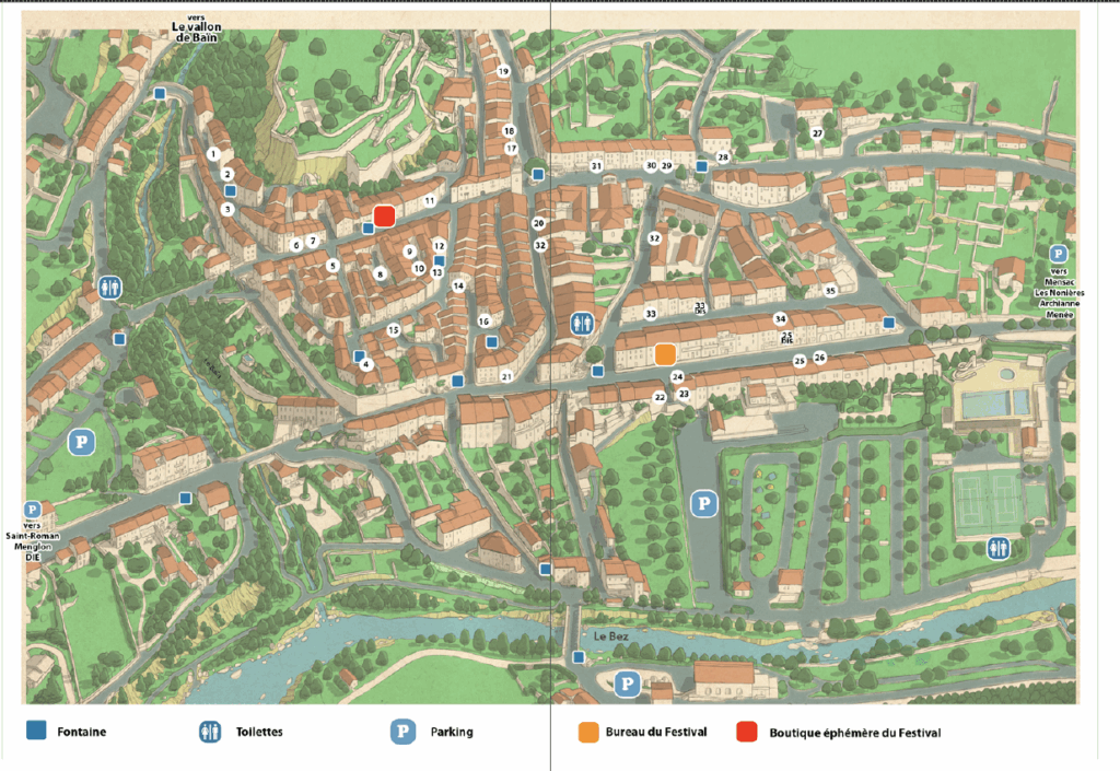 Plan des exposants. Village-galerie 2025